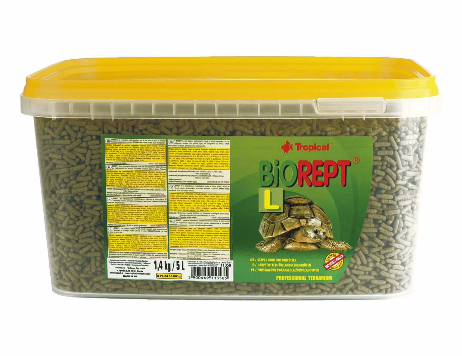 TROPICAL-Biorept L 5L/1,4kg pre suchozemské korytnačky