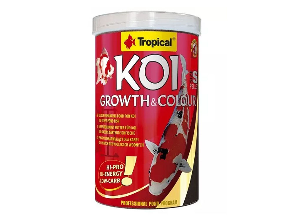 TROPICAL- Koi Growth &amp; Colour Pellet size S 1000ml/400g Výpredaj